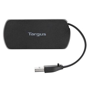 Targus 4-Port USB 2.0 Hub with Sleek and Travel Friendly, Black (ACH114US)