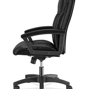 HON Leather Executive Chair - High-Back Computer Chair for Office Desk, Black (VL151)