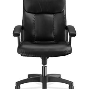 HON Leather Executive Chair - High-Back Computer Chair for Office Desk, Black (VL151)