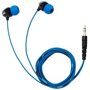 h2o audio surge+ 100% waterproof headphones | noise canceling, sweatproof, dustproof and weather resistant swim headphones perfect for swimming & underwater activities, black/blue color