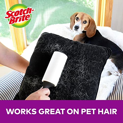 Scotch-Brite Pet Hair Lint Roller Twin Pack, Picks Up Fur On Furniture, And Clothes, 2 Rollers, 70 Sheets Per Roller, 140 Sheets Total