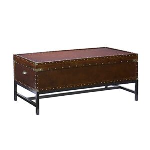 southern enterprises voyager storage cocktail coffee table, espresso finish
