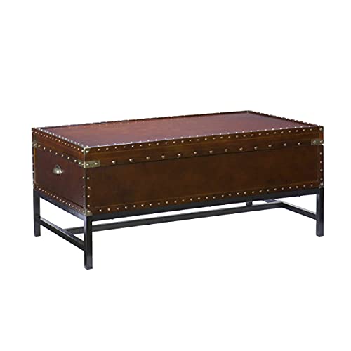 Southern Enterprises Voyager Storage Cocktail Coffee Table, Espresso Finish