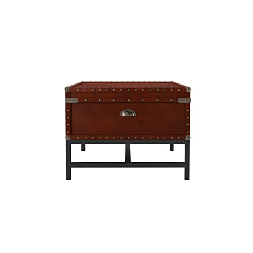 Southern Enterprises Voyager Storage Cocktail Coffee Table, Espresso Finish