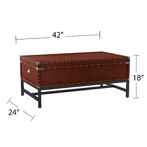 Southern Enterprises Voyager Storage Cocktail Coffee Table, Espresso Finish