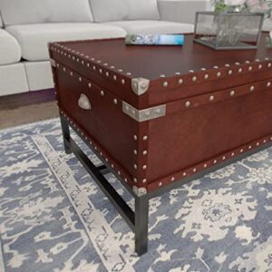 Southern Enterprises Voyager Storage Cocktail Coffee Table, Espresso Finish