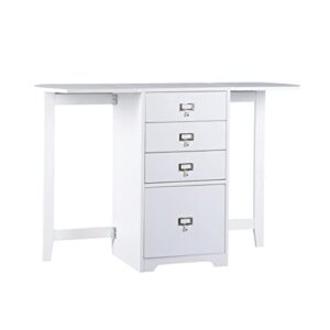 sei furniture fold-out organizer convertible desktop craft desk, white