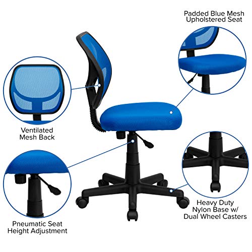 Flash Furniture Neri Low Back Blue Mesh Swivel Task Office Chair