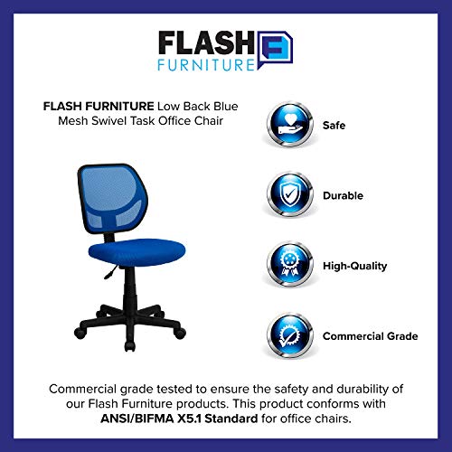 Flash Furniture Neri Low Back Blue Mesh Swivel Task Office Chair