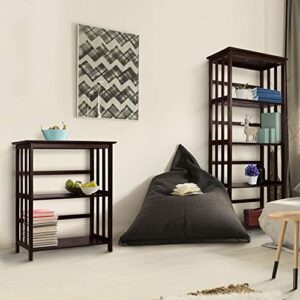 Casual Home Mission Style 5-Shelf Bookcase, Espresso