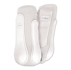 classic equine protech front splint boots, white, large