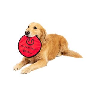 hyper pet flippy flopper dog frisbee interactive dog toys [flying disc dog fetch toy – floats in water & safe on teeth] (colors will vary), multicolor, 9"
