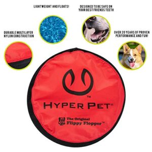 Hyper Pet Flippy Flopper Dog Frisbee Interactive Dog Toys [Flying Disc Dog Fetch Toy – Floats in Water & Safe on Teeth] (Colors Will Vary), Multicolor, 9"