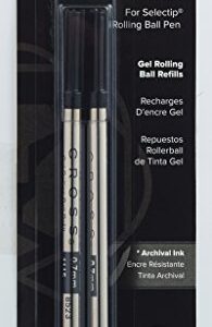 Cross Rollerball Gel Ink Refill for Selectip Pens, Medium, 8523-2 – Black (Pack of 2)