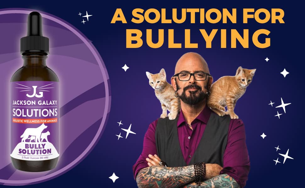 Jackson Galaxy: Bully Solution (2 oz.) - Pet Solution - Promotes Relaxation and Calmness - Can Support Bullying and Dominance - All-Natural Formula - Reiki Energy