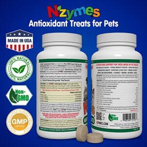 Nzymes® Antioxidant Dog Treats - for Dogs Joints, Hips, Paralysis, Skin, Coat, Hair Loss, Aging, Digestion, Neurological, Seizures - Dog Treats for Large Dog - 60 Treats - Made in The USA