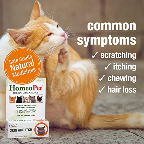 HomeoPet Feline Skin and Itch, Coat and Skin Support for Cats, 15 Milliliters