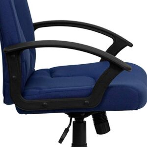 Flash Furniture Garver Mid-Back Navy Fabric Executive Swivel Office Chair with Nylon Arms