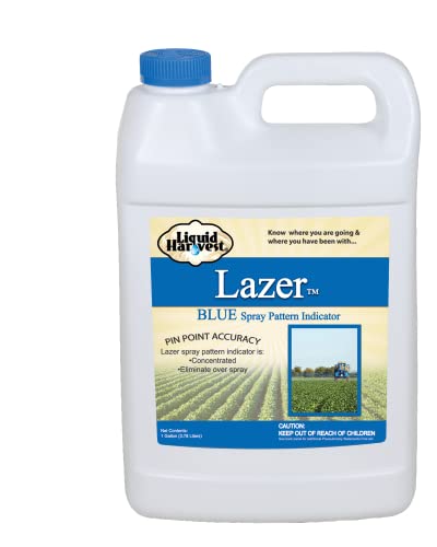 Liquid Harvest Lazer Blue Concentrated Spray Pattern Indicator - 1 Gallon (128 Ounces) - Perfect Weed Spray Dye, Herbicide Dye, Fertilizer Marking Dye, Turf Mark and Blue Herbicide Marker