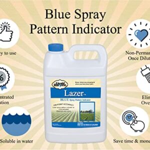 Liquid Harvest Lazer Blue Concentrated Spray Pattern Indicator - 1 Gallon (128 Ounces) - Perfect Weed Spray Dye, Herbicide Dye, Fertilizer Marking Dye, Turf Mark and Blue Herbicide Marker