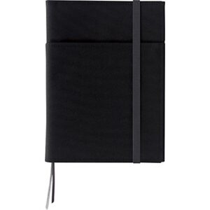 kokuyo systemic cover notebook, with one a5 (5.8" x 8.3"), b 6mm ruled, 28 lines, 50 sheets, twin ring edge title notebook, black, japan import (no-685b-d)