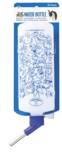 pet lodge small animal cage water bottle opaque water bottle w/fun graphics, great for indoor use (32 oz.) (item no. opb32)