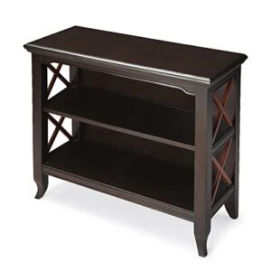 butler newport black & cherry low bookcase