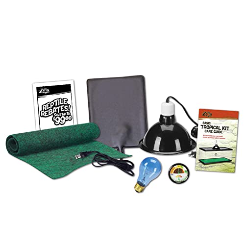 Zilla Basic Tropical Reptile Starter Kit, 10 Gallon Terrarium, for Juvenile Tropical Pets