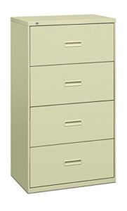 hon filing cabinet - 400 series four-drawer lateral file cabinet, 36w x 19-1/4d x 53-1/4h, putty (434ll)