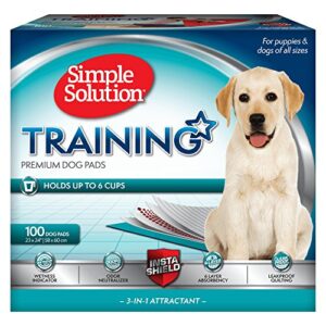 simple solution training puppy pads - 6 layer dog pee pads, absorbs up to 6 cups of liquid - 23x24in - 100 count