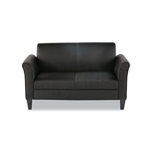 alera alerl22ls10b 55.5 in. x 31.5 in. x 33.07 in. reception lounge furniture loveseat - black