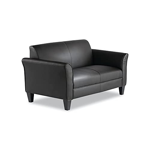 Alera ALERL22LS10B 55.5 in. x 31.5 in. x 33.07 in. Reception Lounge Furniture Loveseat - Black