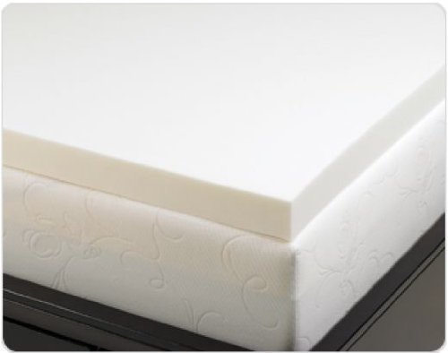 Queen Size 3 Inch Thick, 4 Pound Density Gray Visco Elastic Memory Foam Mattress Pad Bed Topper. Made in the USA