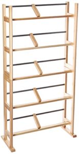 atlantic element media storage rack - holds up to 230 cds or 150 dvds, contemporary wood & metal design with wide feet for greater stability, pn35535687 in maple