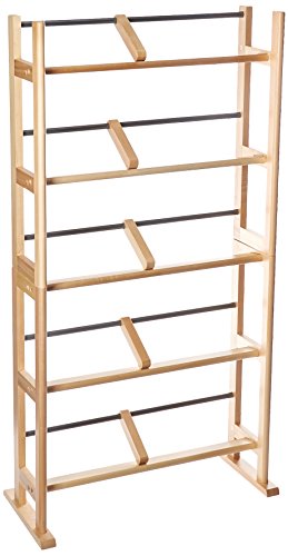 Atlantic Element Media Storage Rack - Holds Up to 230 Cds or 150 Dvds, Contemporary Wood & Metal Design with Wide Feet for Greater Stability, PN35535687 In Maple