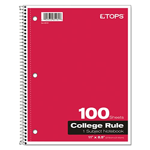 Oxford 1-Subject Notebooks, Spiral, 8 x 11, College Rule, Color Assortment May Vary, 100 Sheets, 1 Notebook (65161)