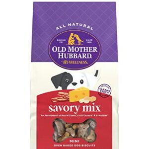 Old Mother Hubbard by Wellness Classic Savory Mix Natural Dog Treats, Crunchy Oven-Baked Biscuits, Ideal for Training, Mini Size, 20 ounce bag