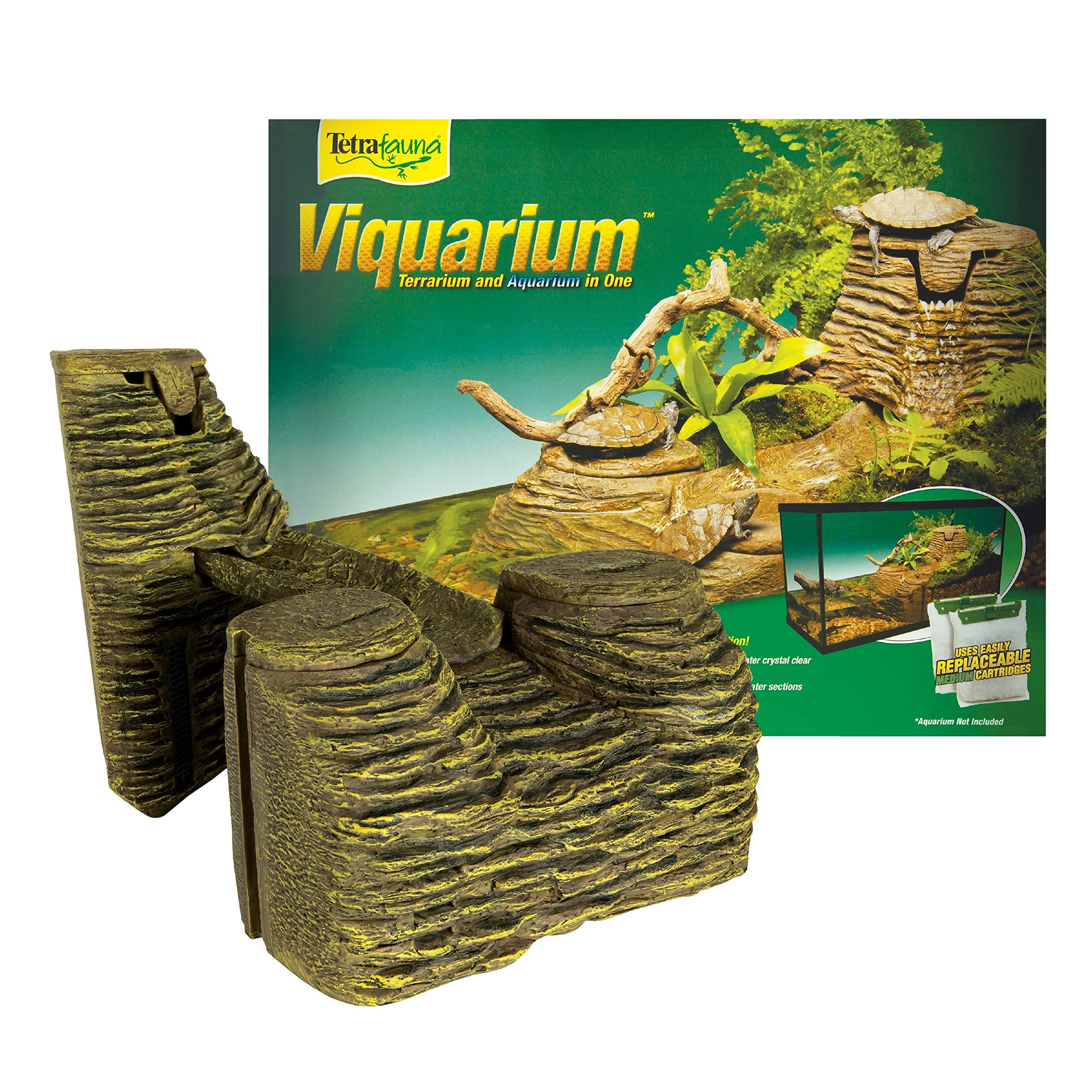TetraFauna Viqaquarium, All-In-One Terrarium And aquarium, Ideal For Aquatic Reptiles And Amphibians