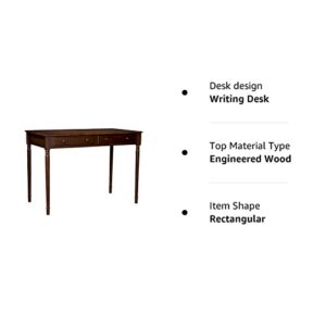 SEI Furniture Janice 2-Drawer Slim Profile Writing Desk, Espresso