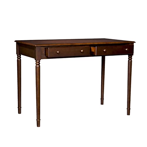 SEI Furniture Janice 2-Drawer Slim Profile Writing Desk, Espresso