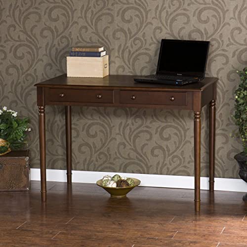 SEI Furniture Janice 2-Drawer Slim Profile Writing Desk, Espresso