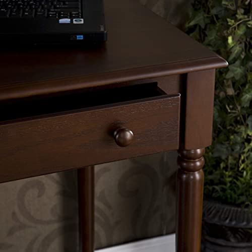 SEI Furniture Janice 2-Drawer Slim Profile Writing Desk, Espresso