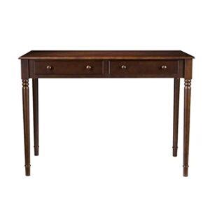 SEI Furniture Janice 2-Drawer Slim Profile Writing Desk, Espresso