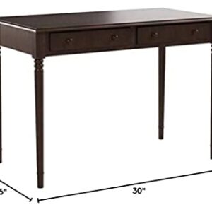 SEI Furniture Janice 2-Drawer Slim Profile Writing Desk, Espresso