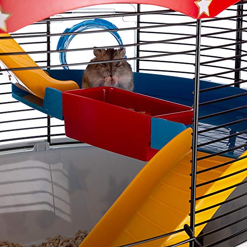 Ferplast Hamster Cage Mouse Cage Small Animal Cage CIRCUS FUN sturdy plastic and metal, coloured stickers and accessories included, 49,5 x 34 x 42,5 cm