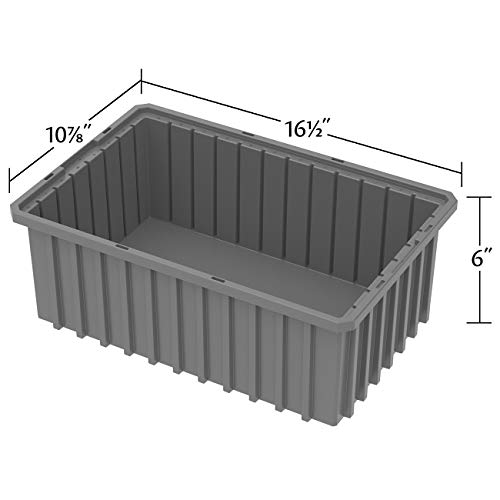 Akro-Mils 33166 Akro-Grid Plastic Slotted Dividable Modu Box Stackable Grid Storage Tote Container, (16-1/2-Inch L x 10-7/8-Inch W x 6-Inch H), (8 Pack), Blue (33166BLUE)