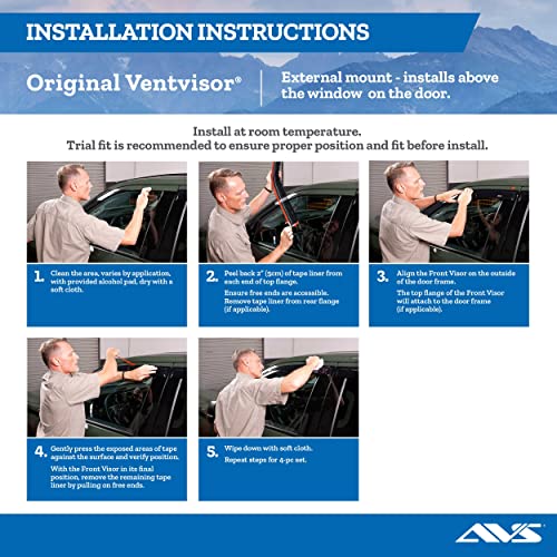 Auto Ventshade [AVS] Outside Mount Ventvisor | 2010 - 2013 Mazda 3 (5 - Door Sport)- Smoke, 4 pc. | 94325