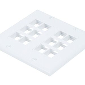 Monoprice 106837 2-Gang Wall Plate for Keystone 12 Hole - White