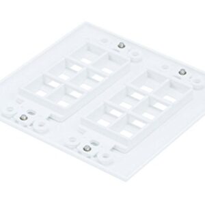 Monoprice 106837 2-Gang Wall Plate for Keystone 12 Hole - White
