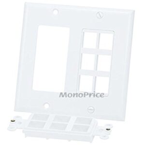 Monoprice 106837 2-Gang Wall Plate for Keystone 12 Hole - White